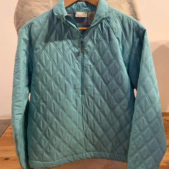 Sahalie diamond quilted pullover jacket.  26” from collar to bottom, sleeves 23” - Picture 2 of 3